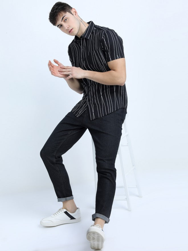 Highlander Men Multi Printed Slim Fit Casual Shirt - Black - Image 5