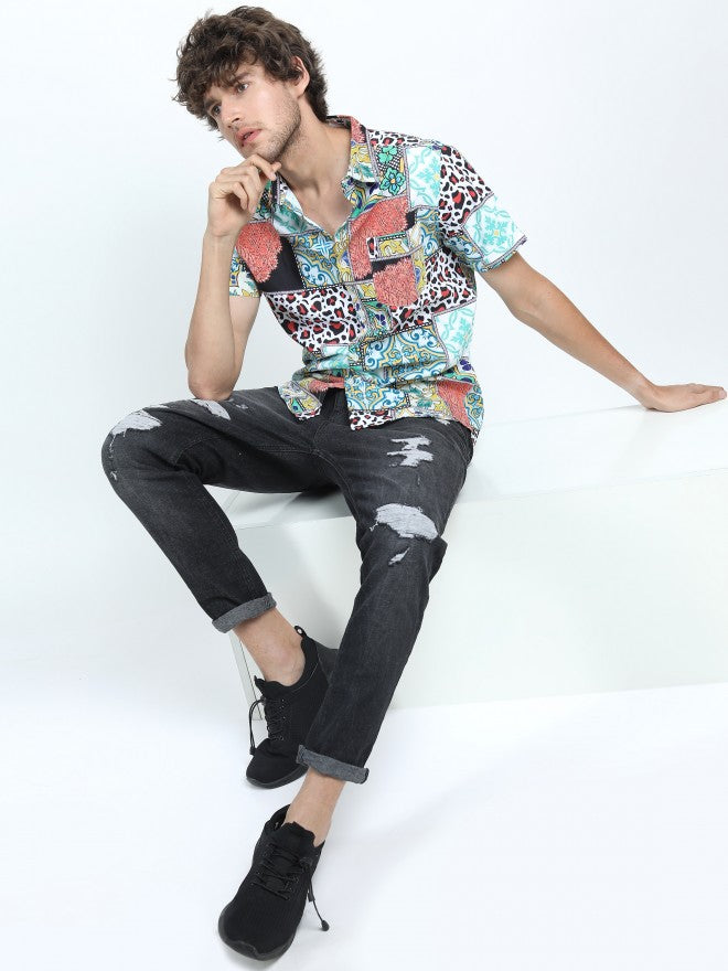 Highlander Men Multi Printed Slim Fit Casual Shirt - Multi - Image 2