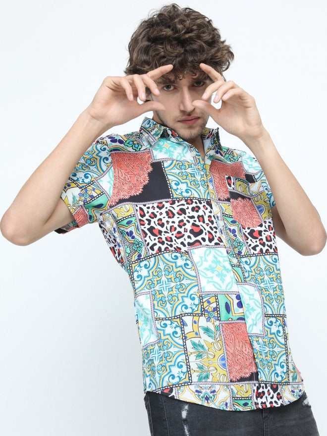 Highlander Men Multi Printed Slim Fit Casual Shirt - Multi - Image 3