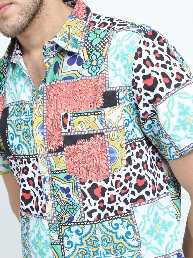 Highlander Men Multi Printed Slim Fit Casual Shirt - Multi - Image 4