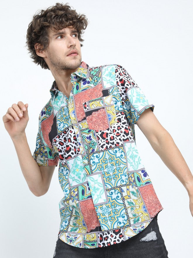 Highlander Men Multi Printed Slim Fit Casual Shirt - Multi - Image 5