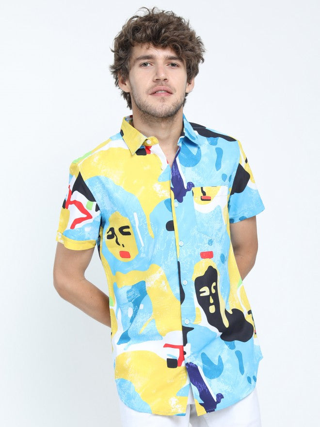 Highlander Men Multi Printed Slim Fit Casual Shirts - Multi - Image 1