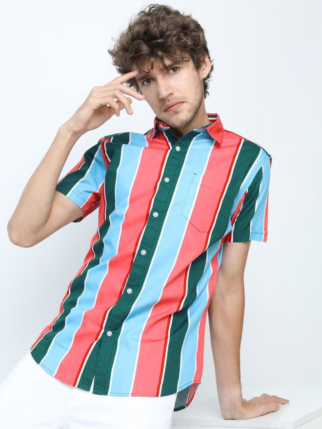 Locomotive Men Multi Striped Slim Fit Casual Shirt - Multi - Image 1