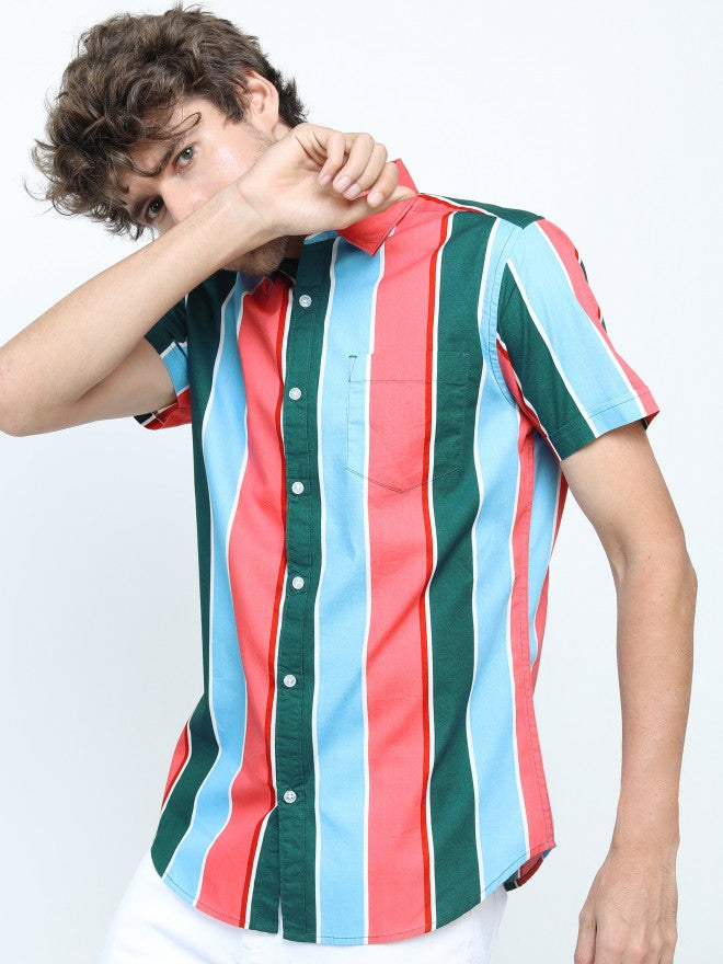 Locomotive Men Multi Striped Slim Fit Casual Shirt - Multi - Image 4