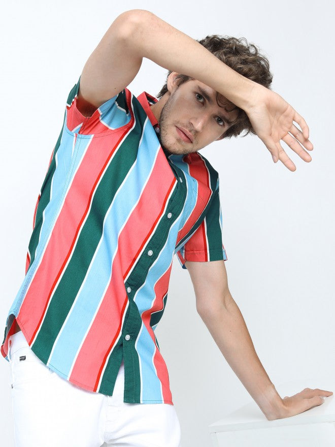 Locomotive Men Multi Striped Slim Fit Casual Shirt - Multi - Image 6