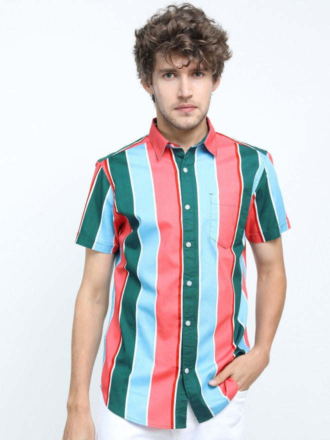 Locomotive Men Multi Striped Slim Fit Casual Shirt - Multi - Image 7