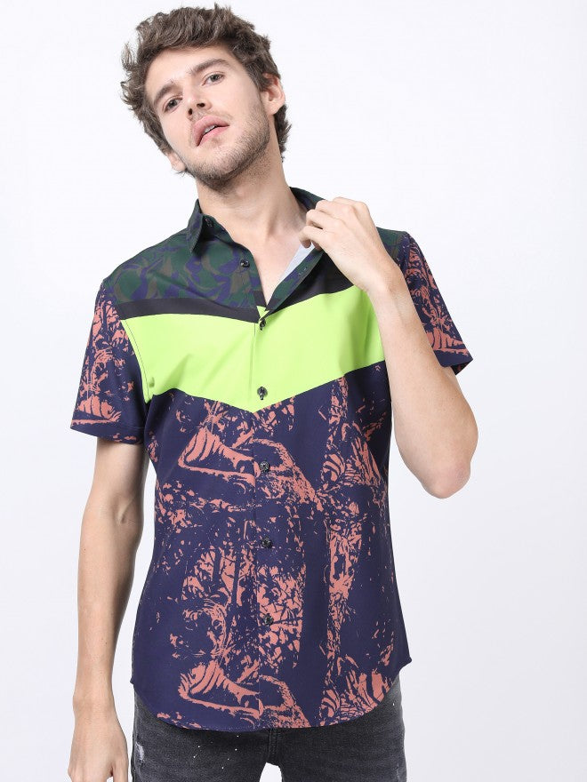 Highlander Men Multi Printed Slim Fit Casual Shirt - Multi - Image 1