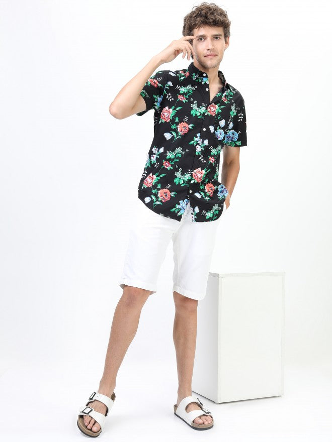 Highlander Men Black Printed Casual Shirt - Black - Image 2