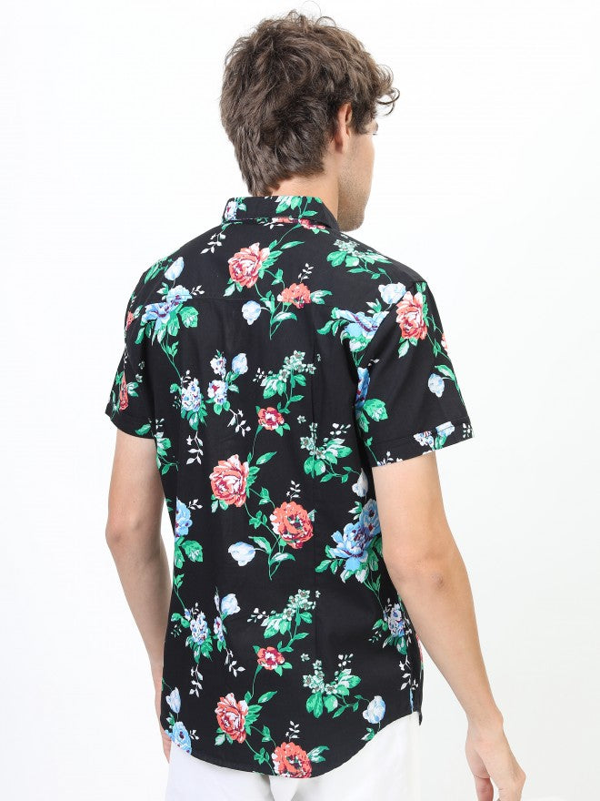 Highlander Men Black Printed Casual Shirt - Black - Image 3