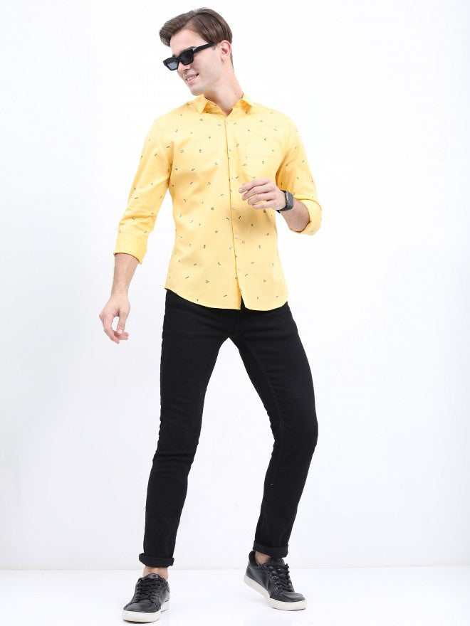 Highlander Men Yellow Slim Fit Casual Shirt - Yellow - Image 2