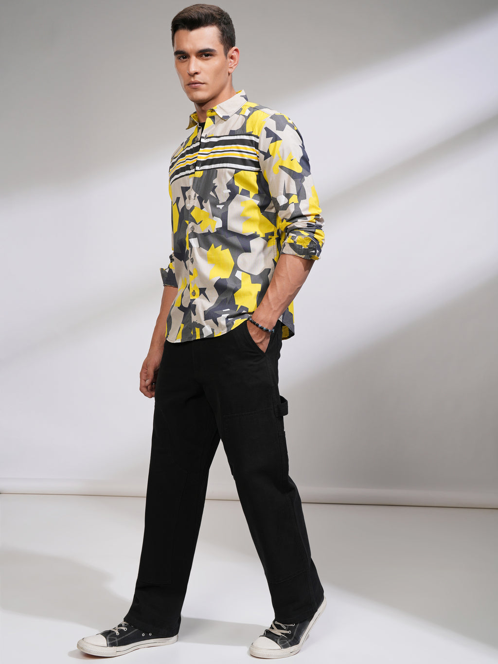 Highlander Men Olive Printed Slim Fit Casual Shirt - Olive - Image 2