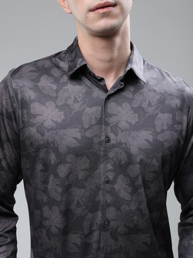 Highlander Men Purple Printed Slim Fit Casual Shirt - Purple - Image 4