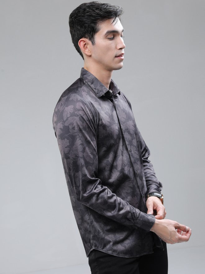Highlander Men Purple Printed Slim Fit Casual Shirt - Purple - Image 5