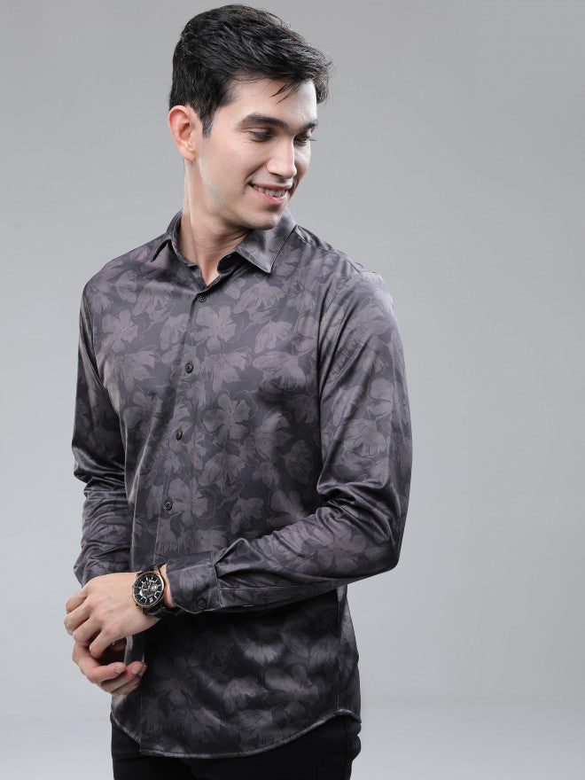 Highlander Men Purple Printed Slim Fit Casual Shirt - Purple - Image 6