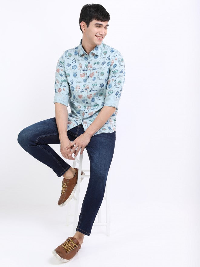 Highlander Men Light Blue Slim Fit Casual Shirt - Blue - Image 2