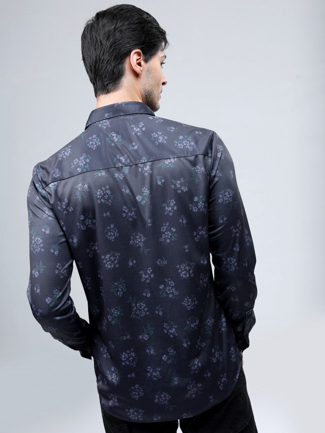 Highlander Men Navy Printed Casual Shirt - Navy Blue - Image 3