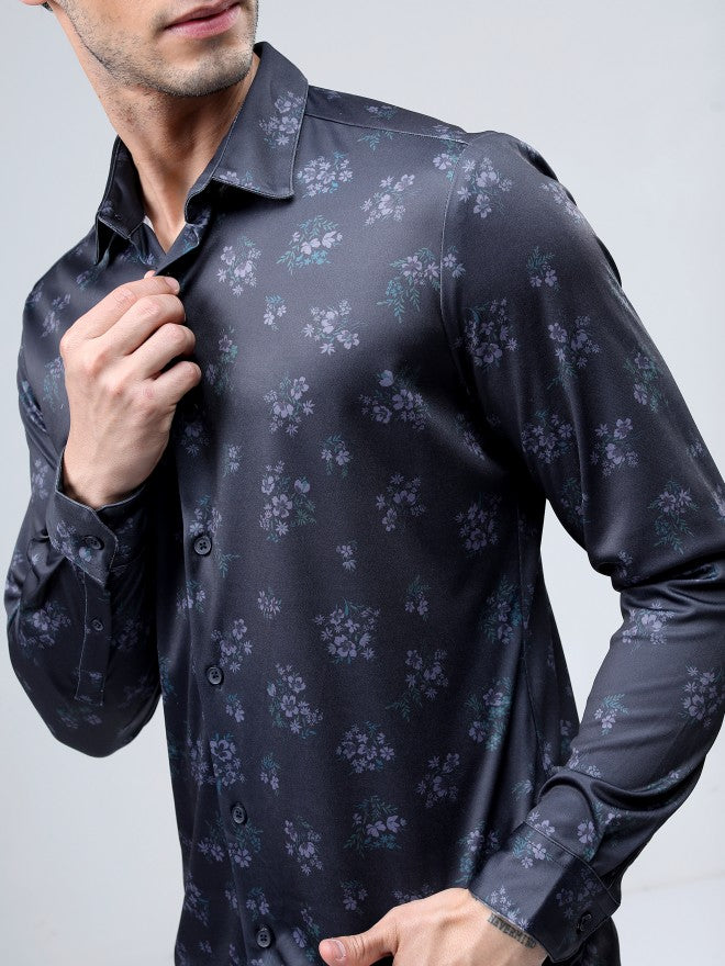Highlander Men Navy Printed Casual Shirt - Navy Blue - Image 5