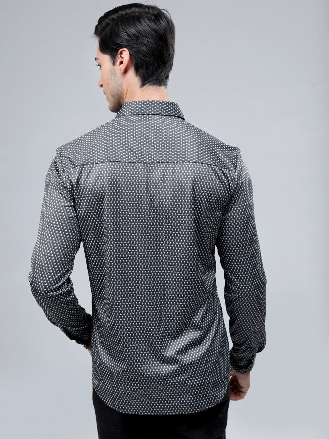 Highlander Men Grey Printed Casual Shirt - Grey - Image 3