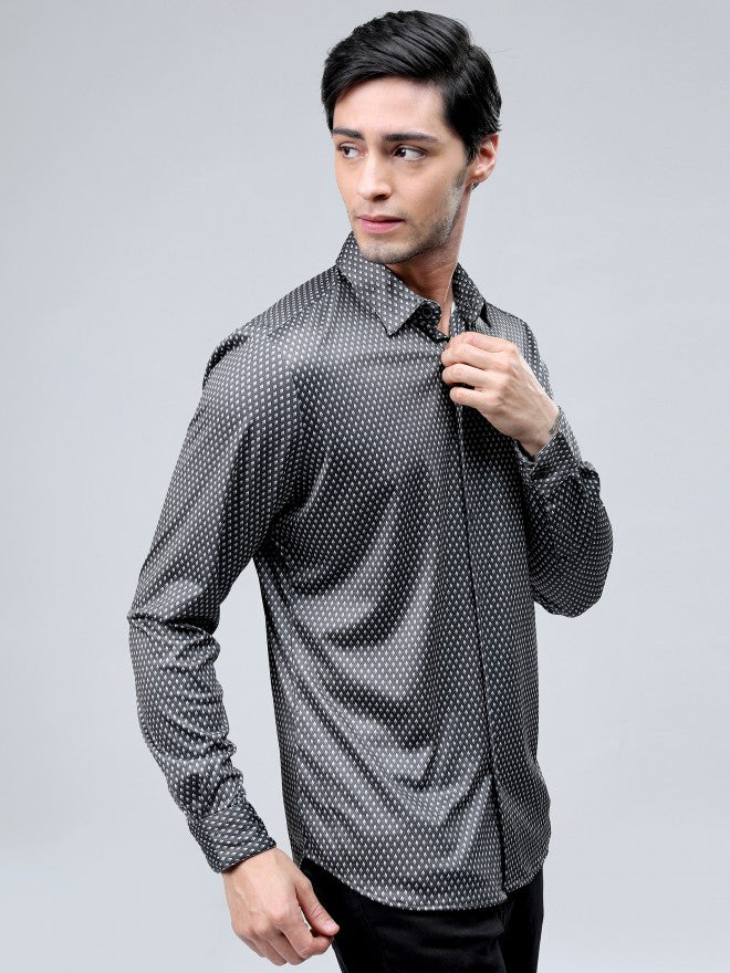 Highlander Men Grey Printed Casual Shirt - Grey - Image 6