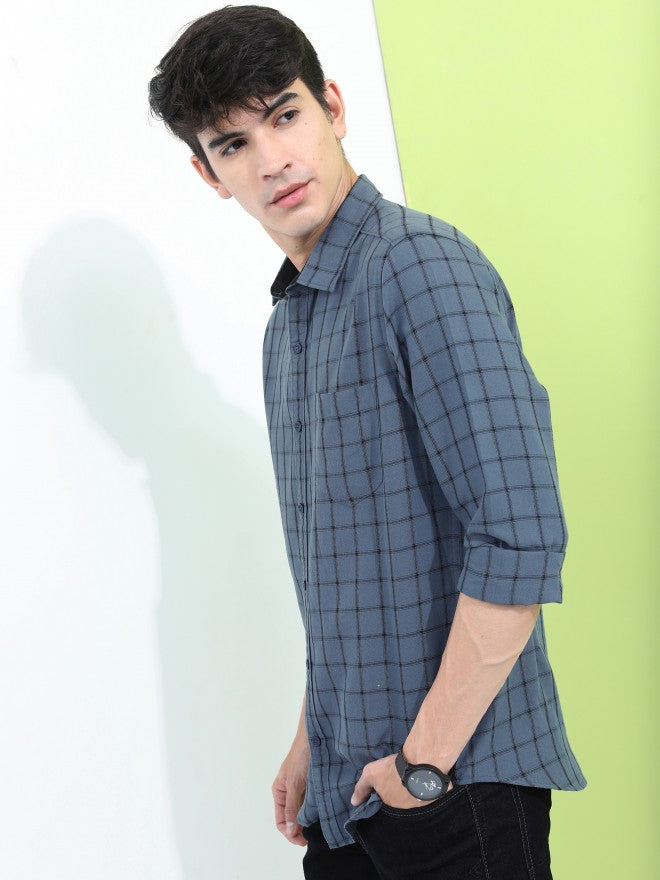 Highlander Men Grey Slim Fit Casual Shirt - Grey - Image 4
