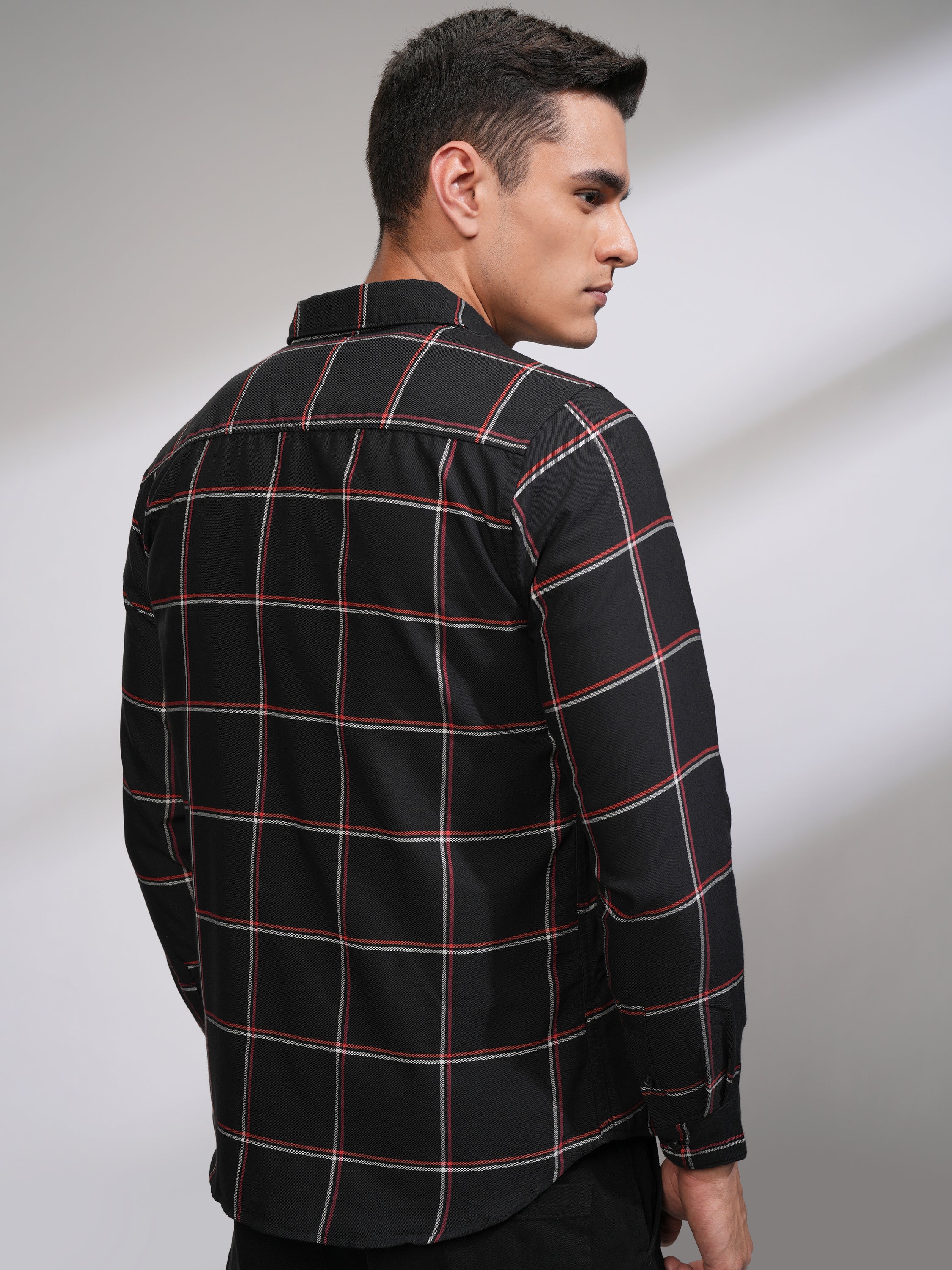 Highlander Men Black Slim Fit Casual Shirt - Black - Image 3