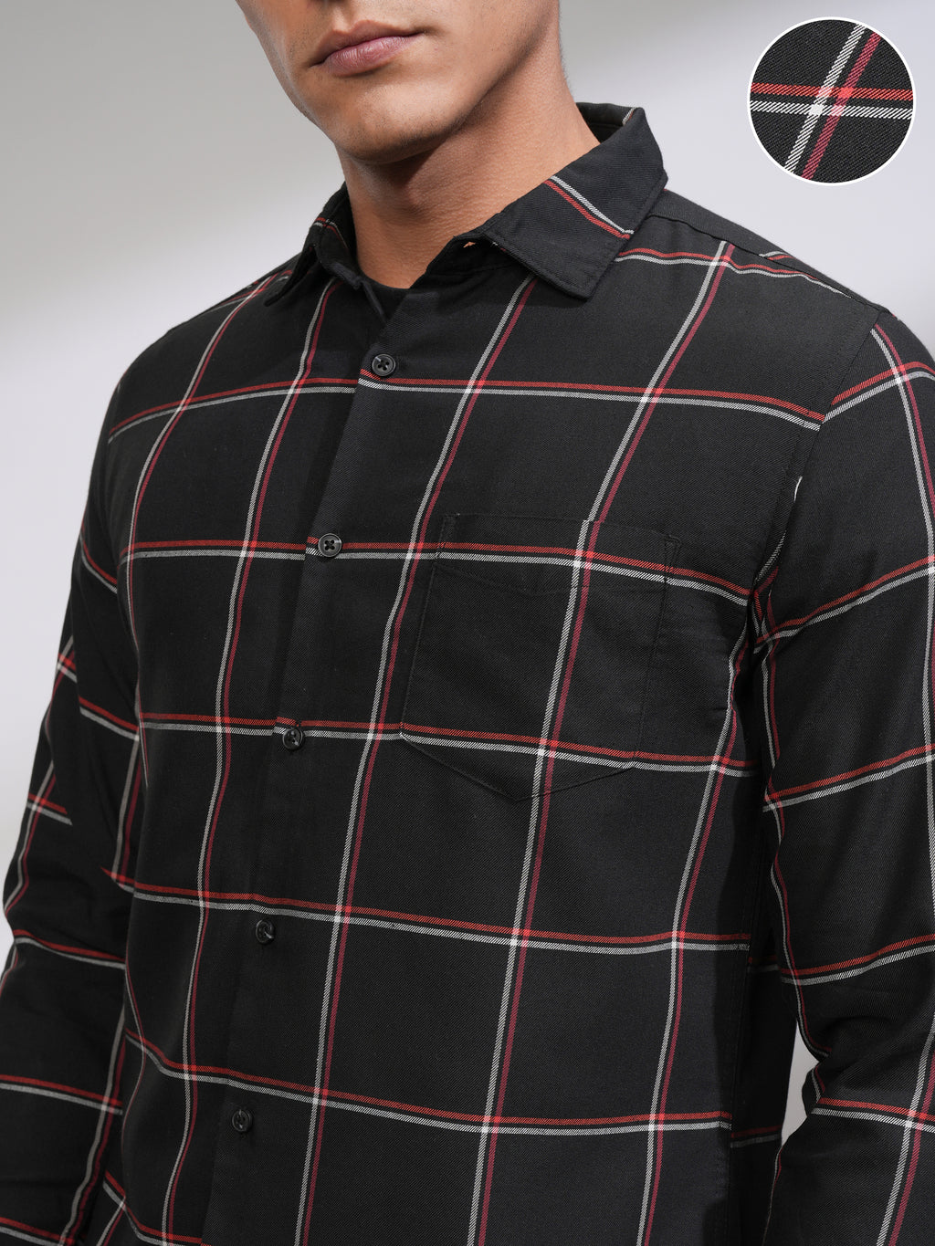 Highlander Men Black Slim Fit Casual Shirt - Black - Image 5