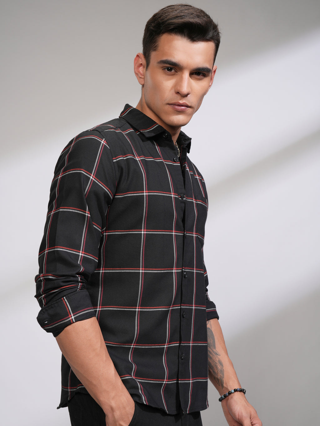 Highlander Men Black Slim Fit Casual Shirt - Black - Image 6