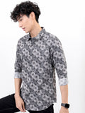 Highlander Men Black Slim Fit Casual Shirt - Black - Image 1