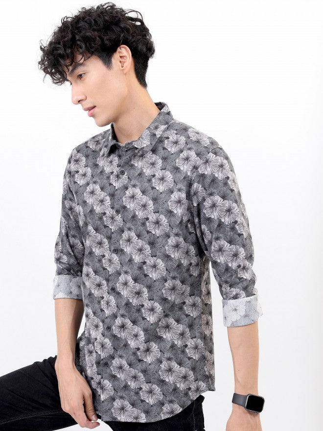 Highlander Men Black Slim Fit Casual Shirt - Black - Image 1