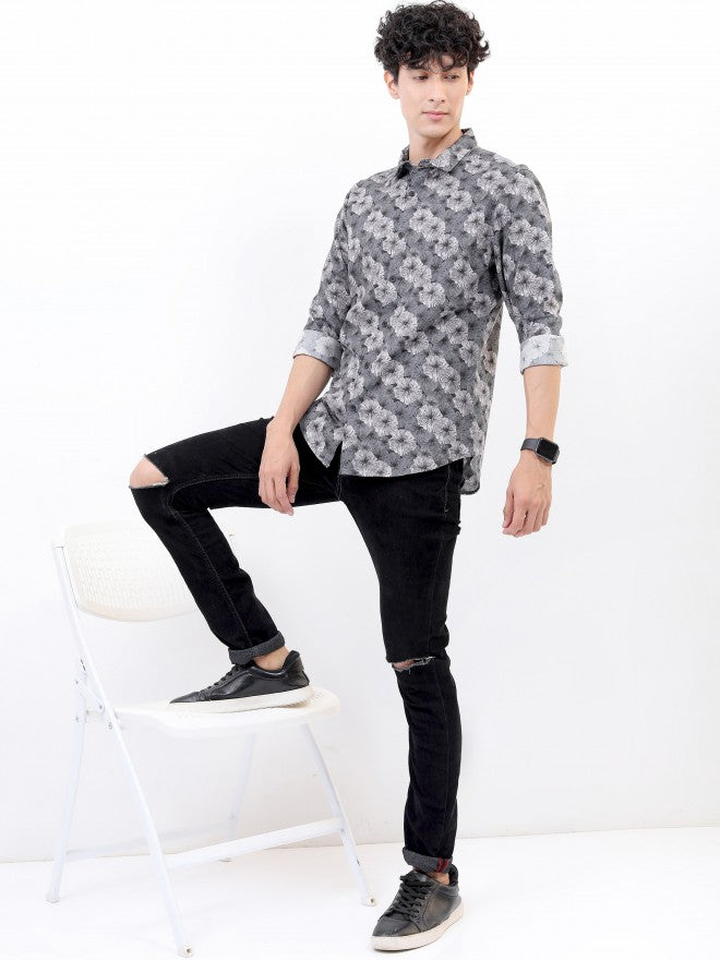Highlander Men Black Slim Fit Casual Shirt - Black - Image 2