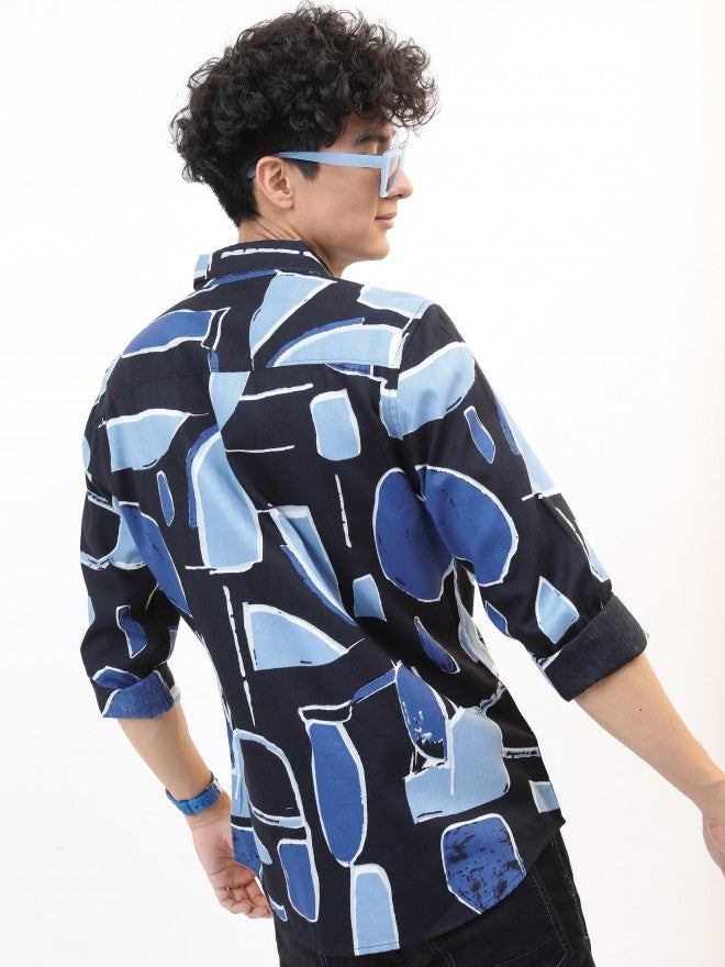 Highlander Men Navy Slim Fit Casual Shirt - Navy Blue - Image 3
