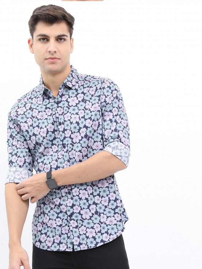 Highlander Men Lavender Slim Fit Casual Shirt - Lavender - Image 1