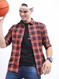 Highlander Men Rust Slim Fit Casual Shirt - Terracotta - Image 1