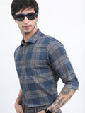 Highlander Men Blue Slim Fit Casual Shirt - Blue - Image 1