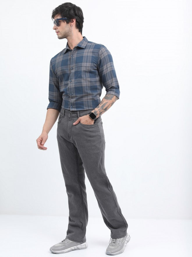 Highlander Men Blue Slim Fit Casual Shirt - Blue - Image 2