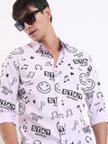 Highlander Men Lavender Printed Slim Fit Casual Shirt - Lavender - Image 1