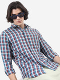 Highlander Men Maroon Checked Slim Fit Casual Shirt - Maroon - Image 1