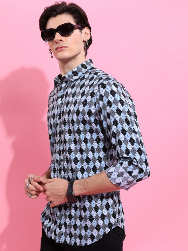 Highlander Men Multi Printed Slim Fit Casual Shirt - Multi - Image 4