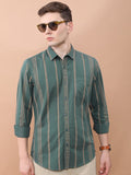 Highlander Men Green Printed Slim Fit Casual Shirt - Green - Image 1