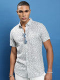 Highlander Men Grey Printed Slim Fit Casual Shirt - Grey - Image 1