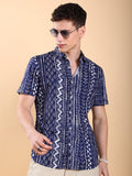Highlander Men Navy Slim Fit Shirt - Navy Blue - Image 1