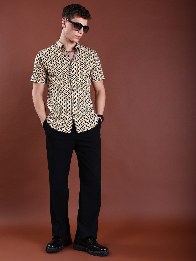 Highlander Men Peach Slim Fit Shirt - Peach - Image 2