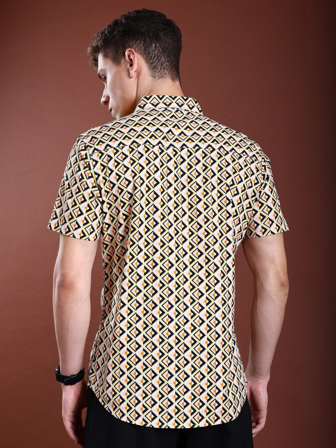 Highlander Men Peach Slim Fit Shirt - Peach - Image 3