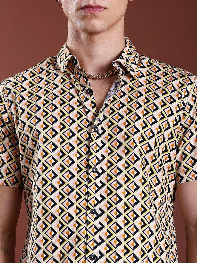 Highlander Men Peach Slim Fit Shirt - Peach - Image 5