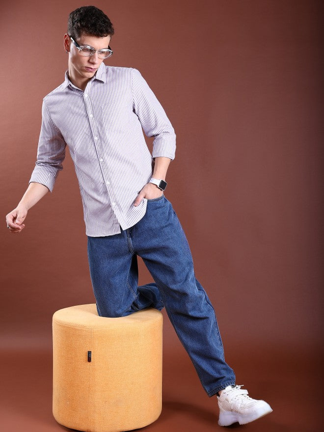 Highlander Men Lavender Slim Fit Shirt - Lavender - Image 2