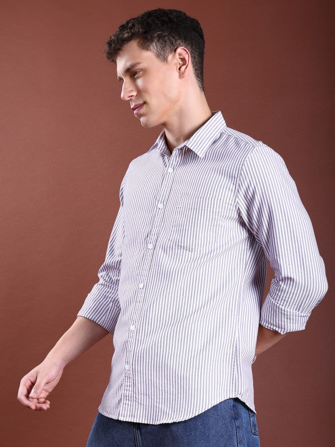 Highlander Men Lavender Slim Fit Shirt - Lavender - Image 4