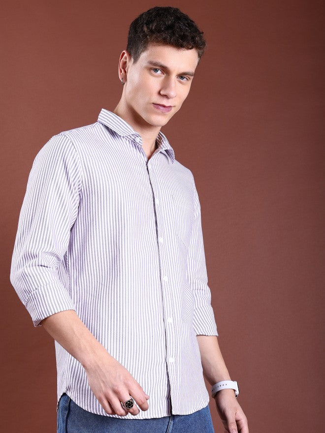 Highlander Men Lavender Slim Fit Shirt - Lavender - Image 6