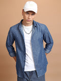 Highlander Men Blue Printed Slim Fit Casual Shirt - Blue - Image 1