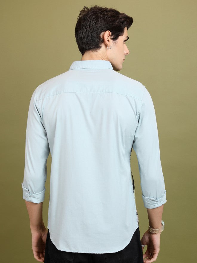 Highlander Men Grey Printed Slim Fit Casual Shirt - Grey - Image 3
