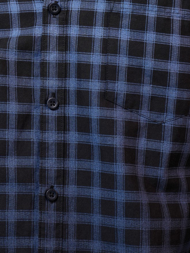 Highlander Men Blue Checked Slim Fit Casual Shirt - Blue - Image 7